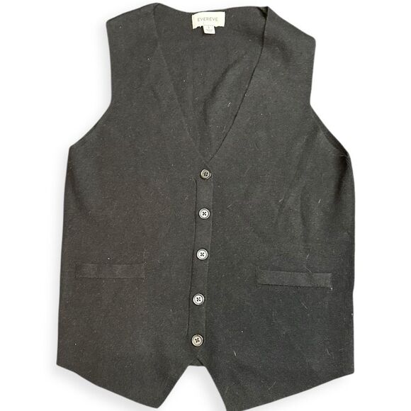 EVEREVE Women’s Black Knit Button-Front Sweater Vest Size Small - Picture 1 of 5